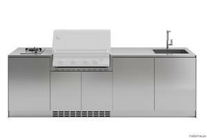 Cucina in acciaio inox con fornello L 270 Cucina in acciaio inox con fornello L 270