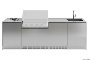 Cucina in acciaio inox con fornello e frigo L 272 Cucina in acciaio inox con fornello e frigo L 272